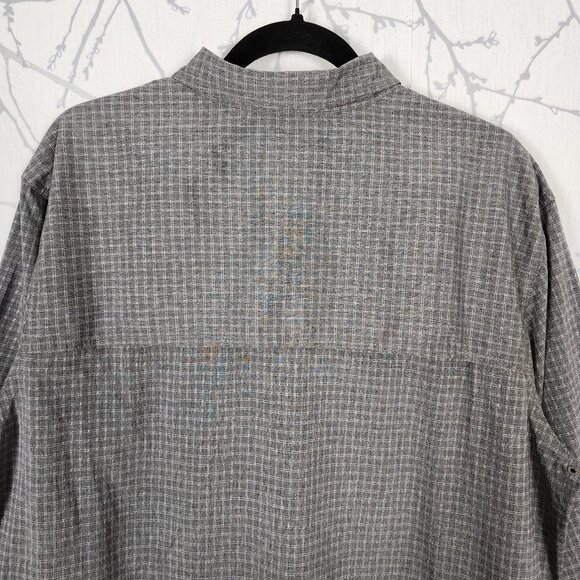 Prana Gray Checks Stretch Garvan Breathable Long Sleeve Shirt - Picture 3 of 4